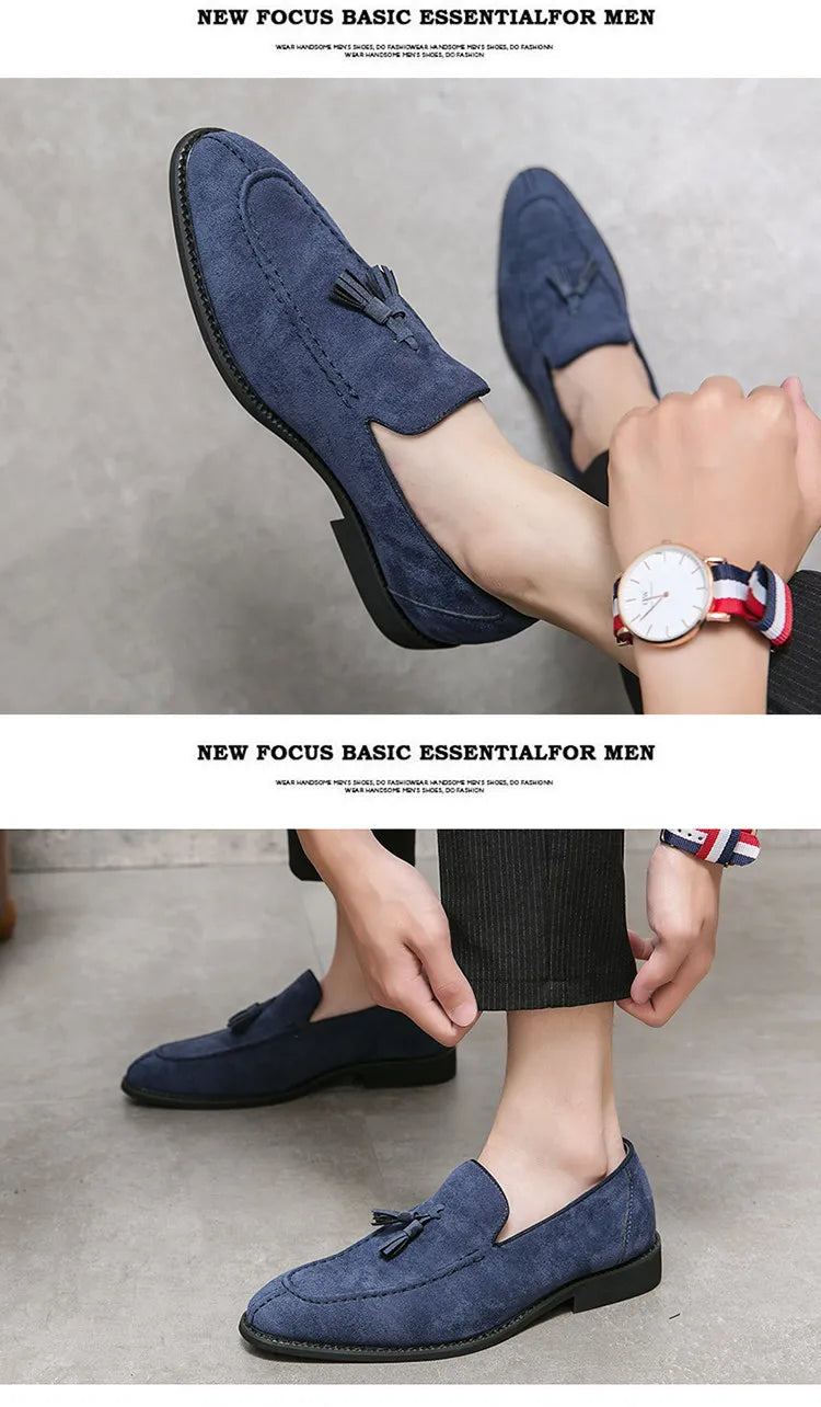 Men's Casual Leather Shoes Mens Fashion Patchwork Party Wedding Loafers Moccasins Men Slip-on Light Comfortable Driving Flats