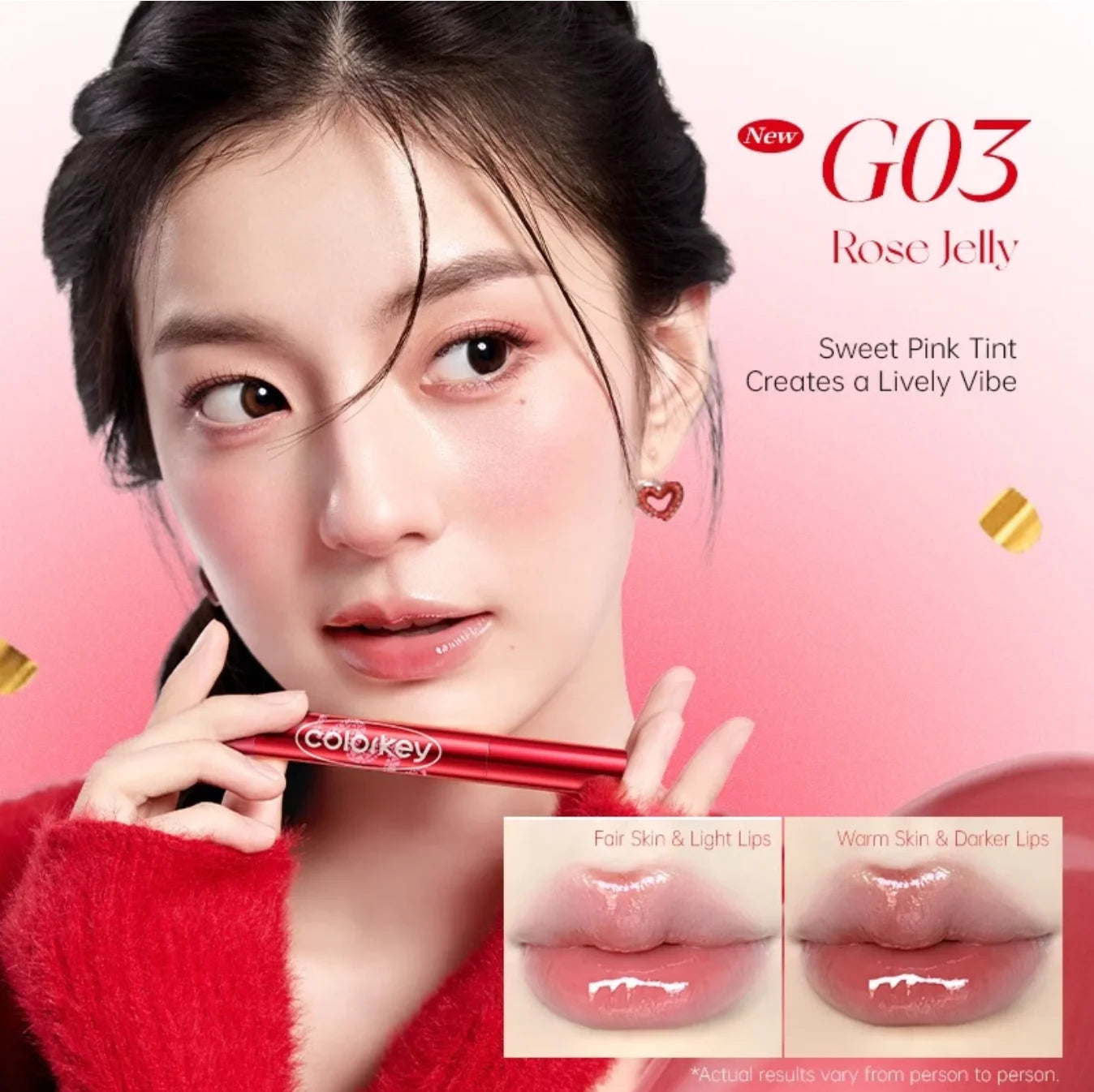 Colorkey 「Lucky Snake Series」 Dewy Shine Lip Glaze Hydrating Glossy Plump Lips High-Shine Lip Makeup 2.7g Lip Beauty Makeup