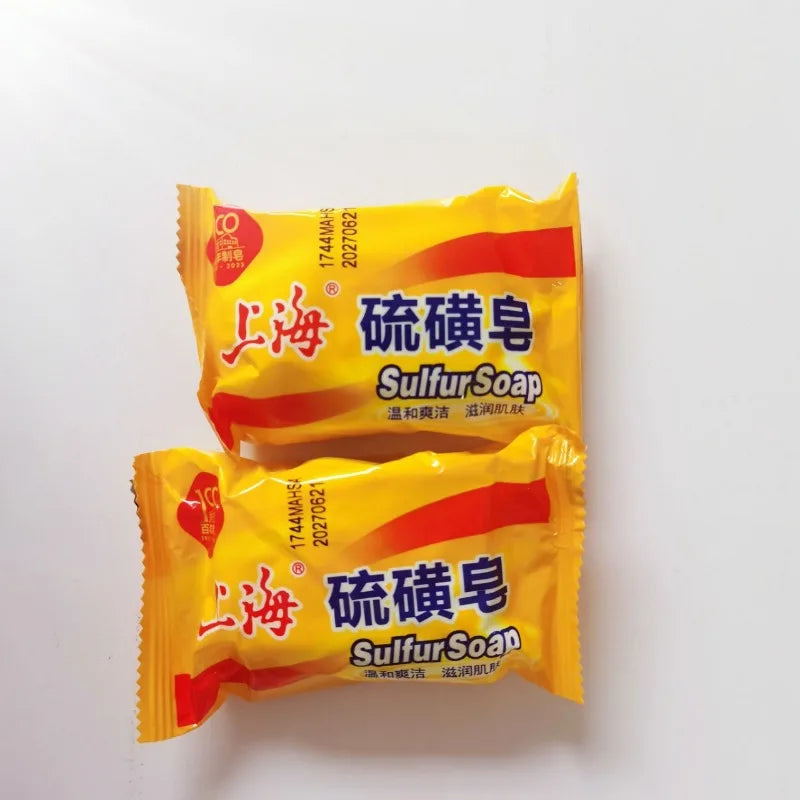 3/5Pcs Shanghai Sulfur Soap Traditional Chinese Skin Care Oil-Control Acne Cover Cleanser For Healthy Glowing Skin