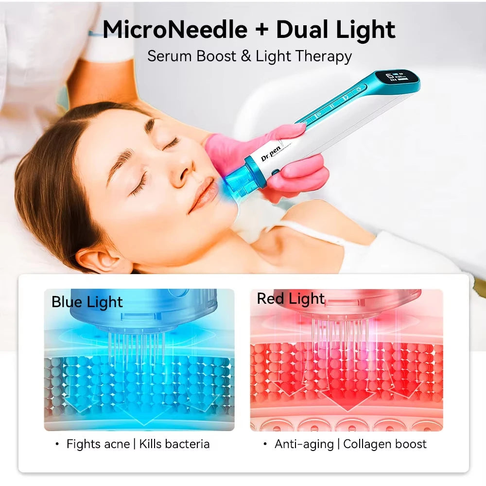 Dr. pen H6 Newly Upgraded Dual Cartridge Design Intelligent Infusion Microneedling pen Needle length 0.25mm as a high-end gift