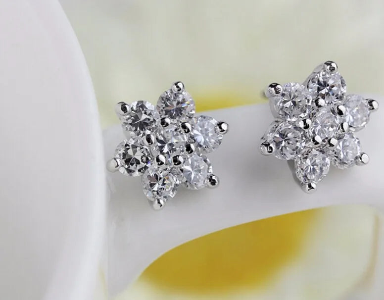 Real 2.8 Carat D Color Moissanite Flower Stud Earrings For Women Top Quality 100% 925 Sterling Silver Sparkling Wedding Jewelry