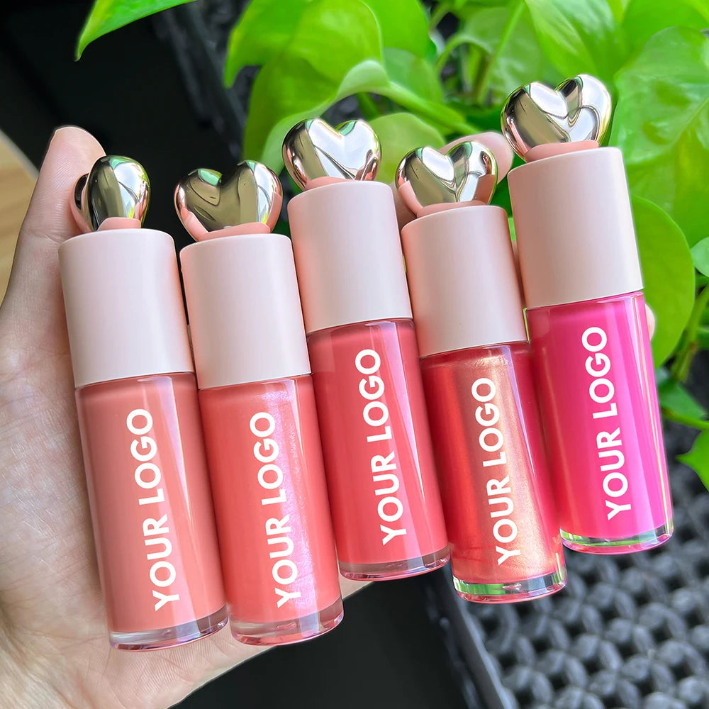 Private Label Love Heart Cover Non-stick Waterproof Lip Gloss Custom Logo Matte Pearl Long-lasting Non-fading Makeup Wholesale
