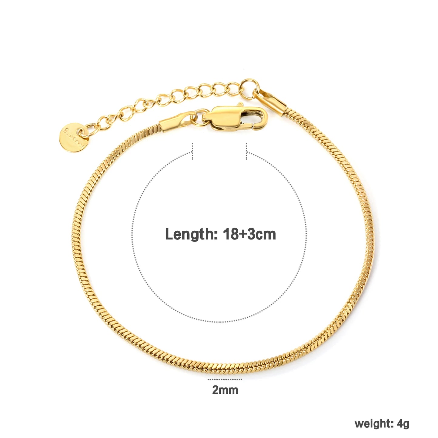 LUXUSTEEL 2-8mm Women‘s Stainless Steel Chain Bracelet Geometric Charm Chain Metal Female Bracelet Fashion Jewelry Party Gifts