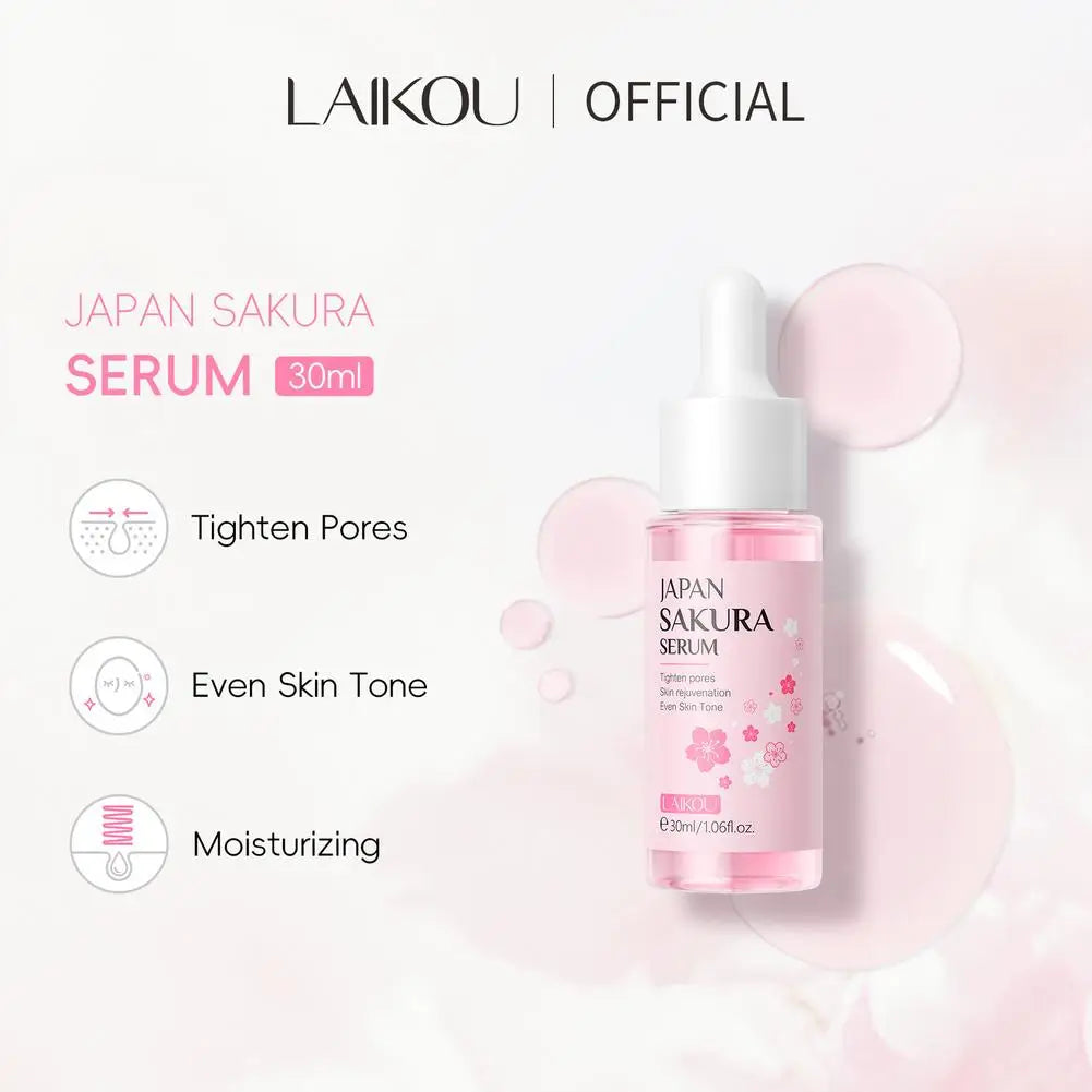 LAIKOU Sakura Face Fluid Essence Moisturizing Skin Shining Cherry Blossom Hyaluronic Acid Serum Beauty Facial Skin Care Products