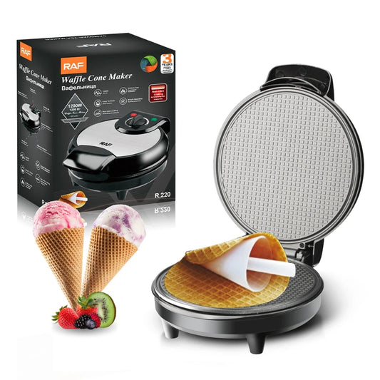 1200W Electric Crispy Egg Roll Maker Waffle Ice Cream Cone Machine Household Breakfast Egg Roll Sandwich Iron Crepe Baking Pan