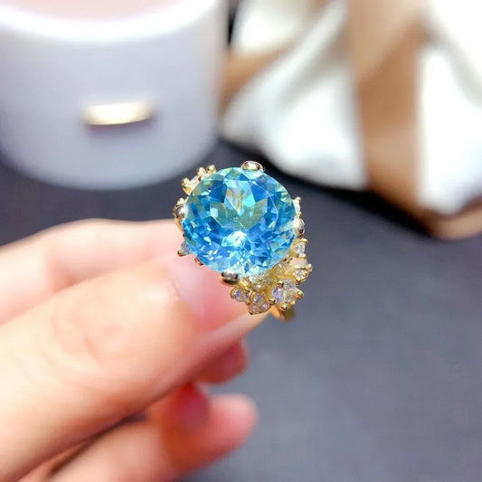 100% 925 Silver Ring Origin Blue Sapphire Jewelry for Women Anillos De Wedding Bands Sapphire Gemstone Anel Females Girls Box