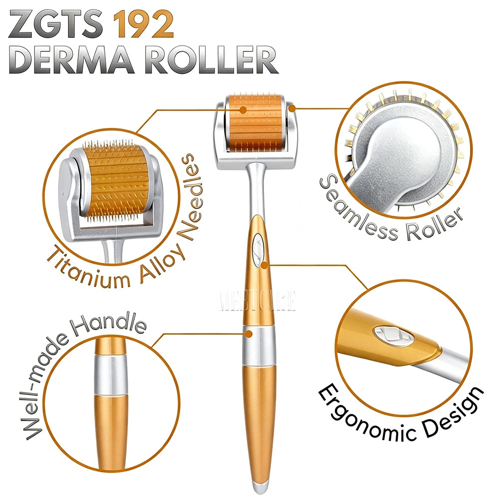 1/2/4pcs ZGTS192 Derma Roller Beauty 192pin Micro Needles Dermaroller Skin Care Tool for Face Body Hair Microneedle Reusable