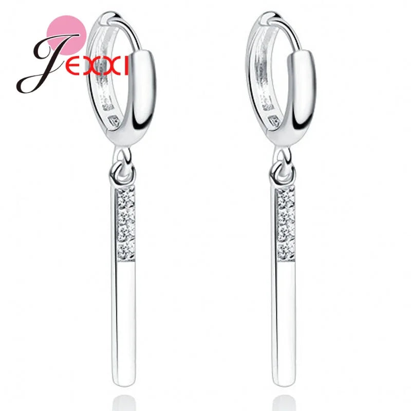 925 Sterling Silver Fashion Ear Jewelry Novel Design Simple Style Dangle Earrings For Women Wedding Engagement Jewelry