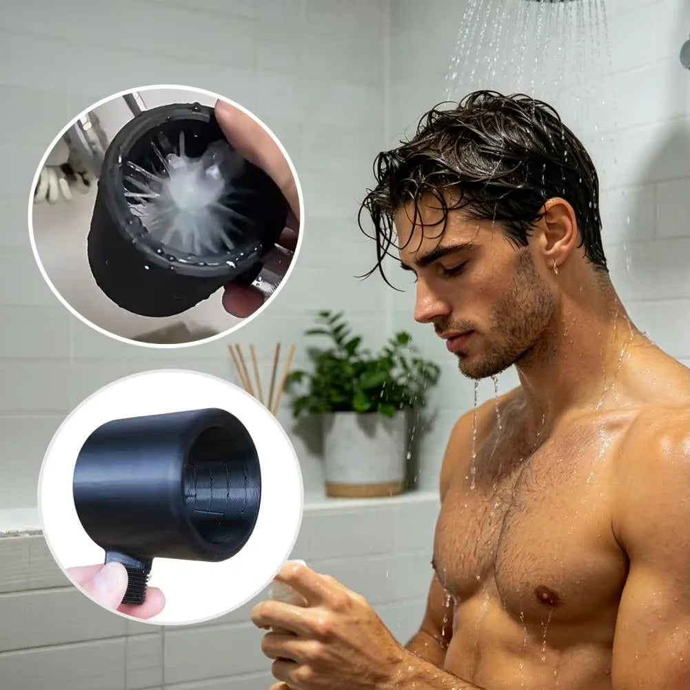 Men's Shower Head,Men's Cleaning Shower Head, Handheld Coarse Hole Design,Long-Lasting & Wear-Resistant, Durable&Easy to Install
