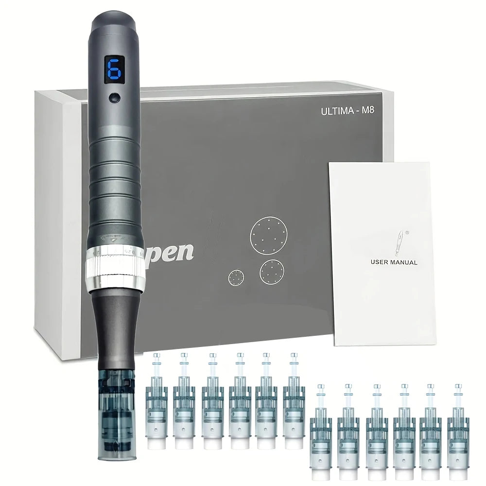 Authentic Derma pen M8 Micro Pen With 12 PCS 0.25mm Needles Electric Wireless DermaPen