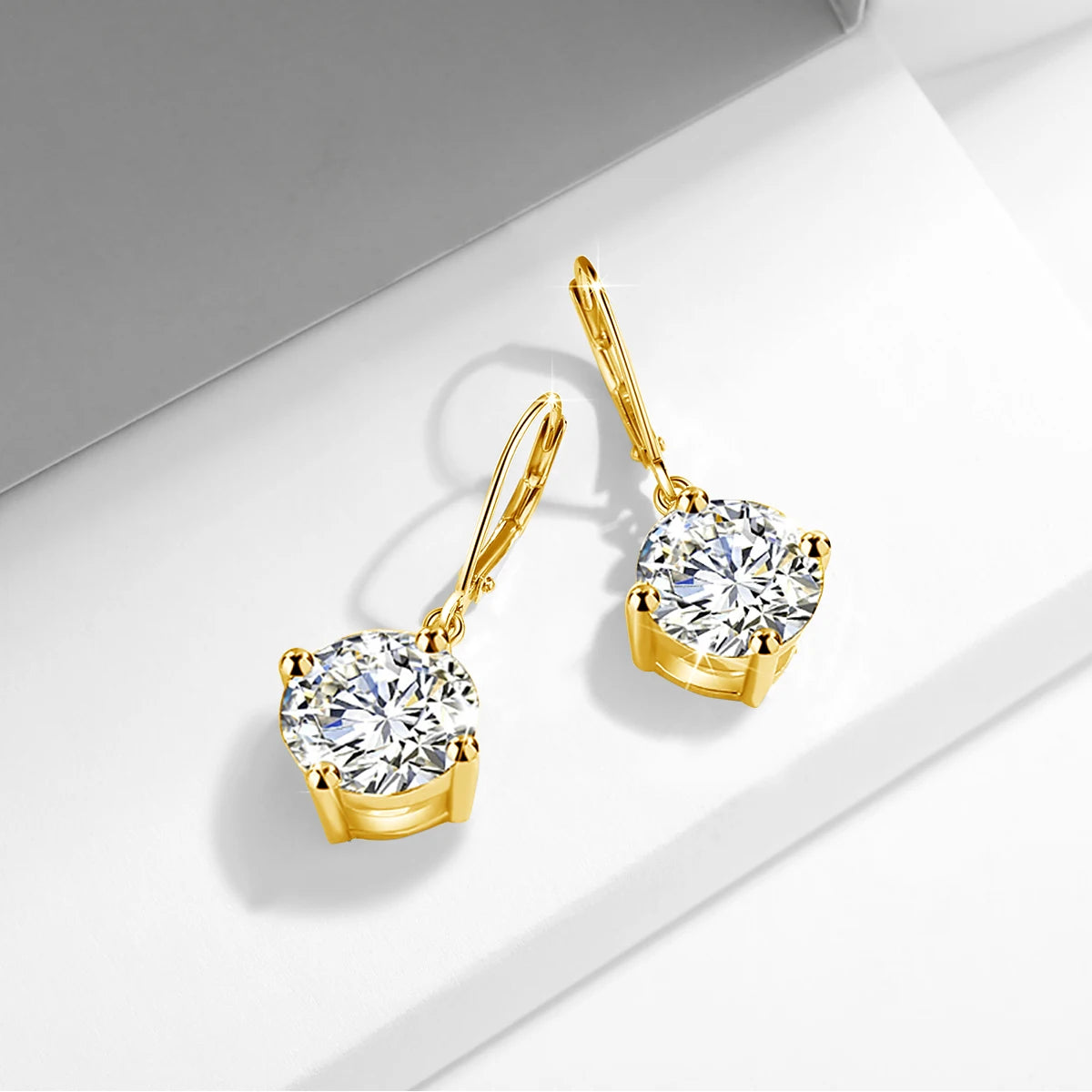 Redwood Brand Total Is 2.4ct 7mm Round Cut Moissanite Drop Earrings With Certificate Wedding Partry Jewelry For Women Trend Gift
