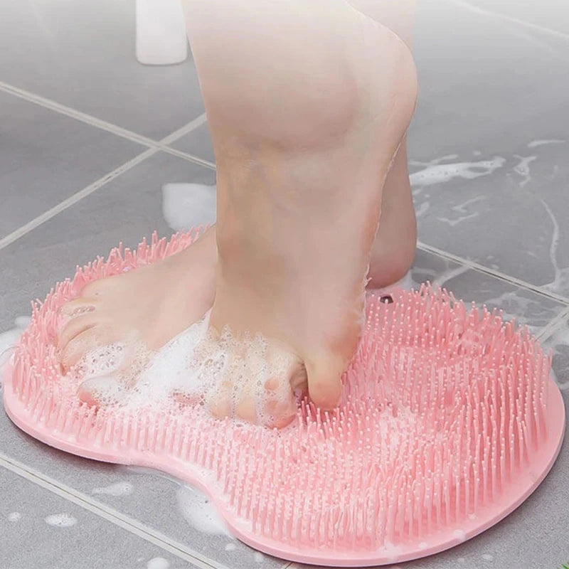 Exfoliating shower massage foot pad, silicone anti-slip bath mat, back massage brush, body cleaning products, single product