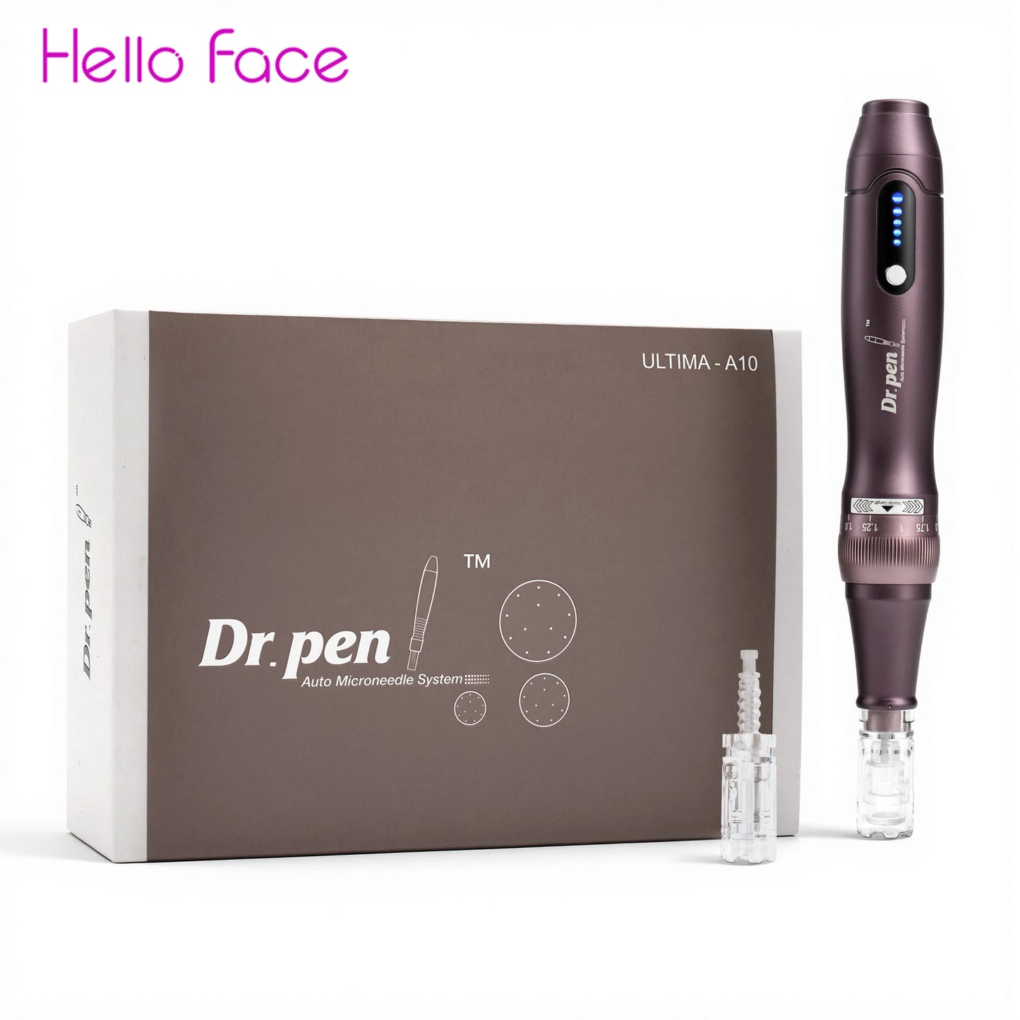 Original Dr. pen A10 Microneedling Pen 0.25mm 5 Speeds Type-C Charger 2 Cartridges Wave Needle Design