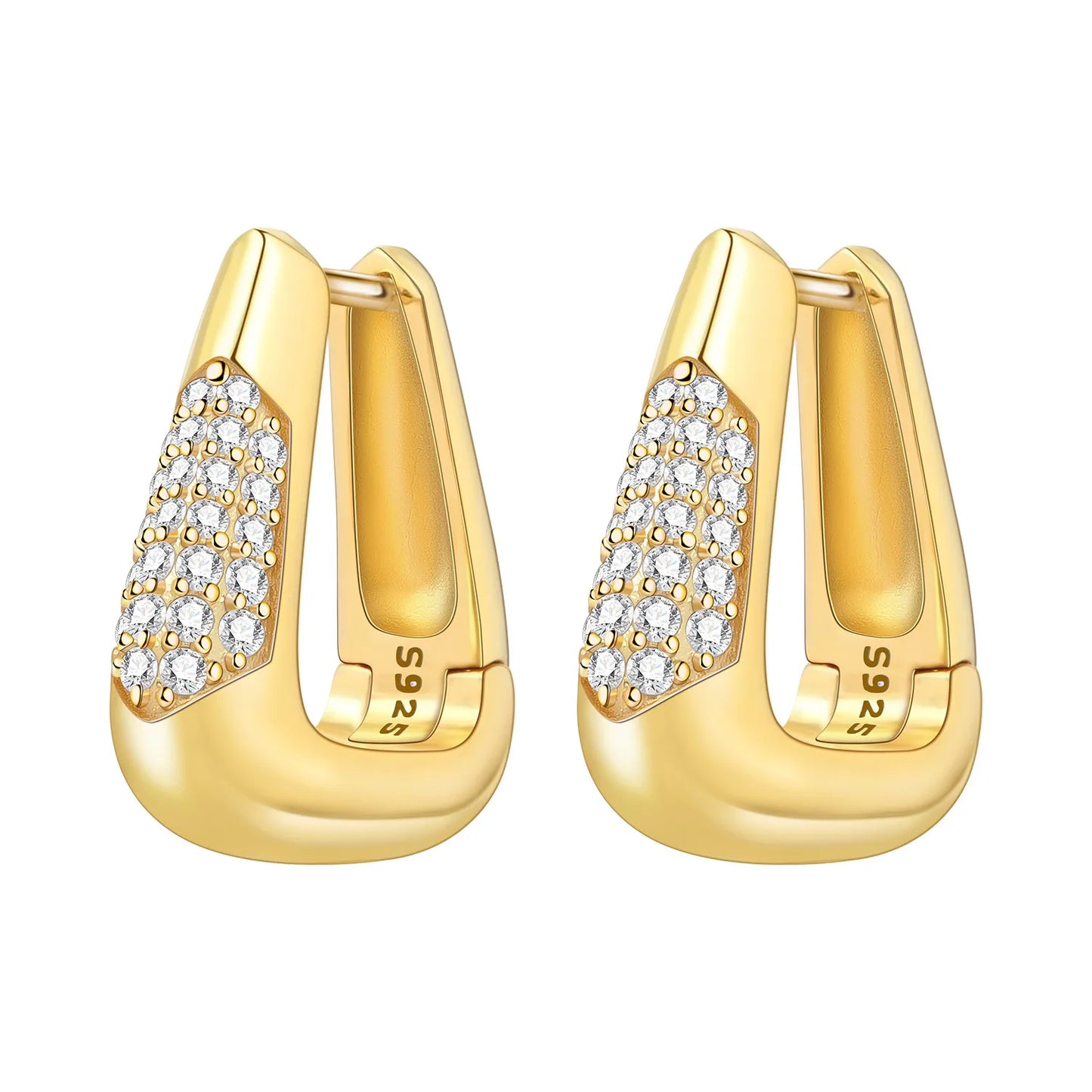 CYCUFF S925 Sterling Silver Zircon Simple Geometry Big Double Ring Earrings Birthday Party Gift Trend 2025 Jewelry Women Earring
