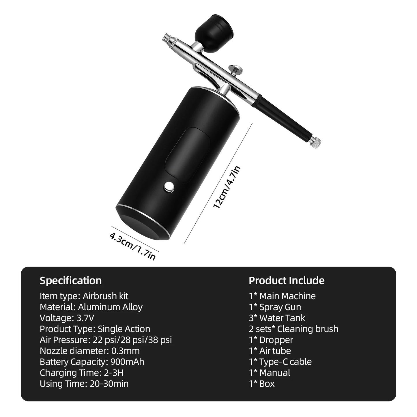 Portable Airbrush Kit Mini Air Compressor Paint Spray Gun For Nail Art Tattoo Craft Cake Pastry Painting Face Hydrating Sprayer