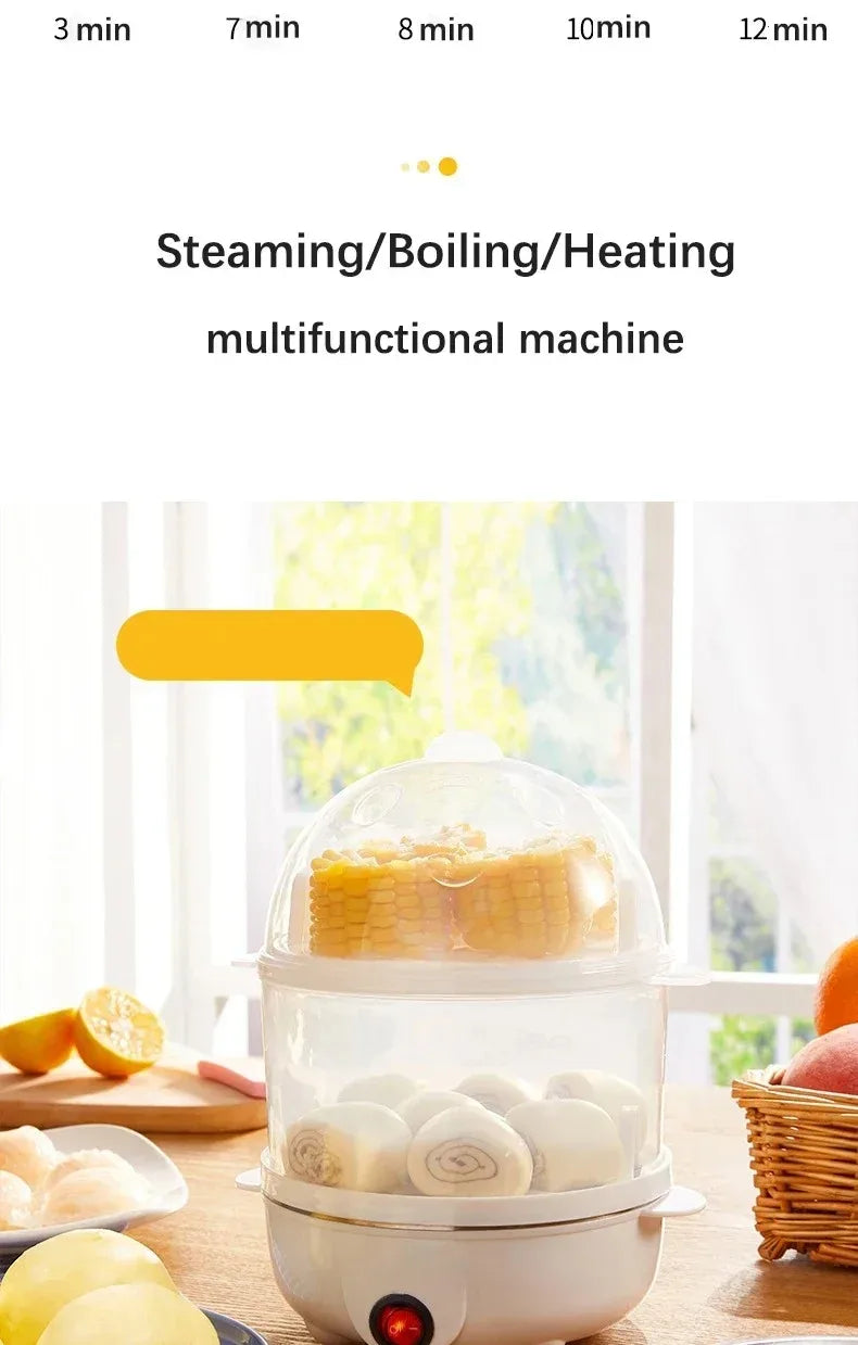 Automatic Electric Egg Streamer Multifunctional Electric Egg Boiler Double Layers Egg Cooker Mini Kitchen Breakfast Machine