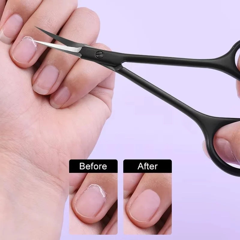 Stainless Steel Cuticle Scissors Dead Skin Remover For Nails Art Clippers Russian Nail Scissors Manicure Curved Tip Scissor