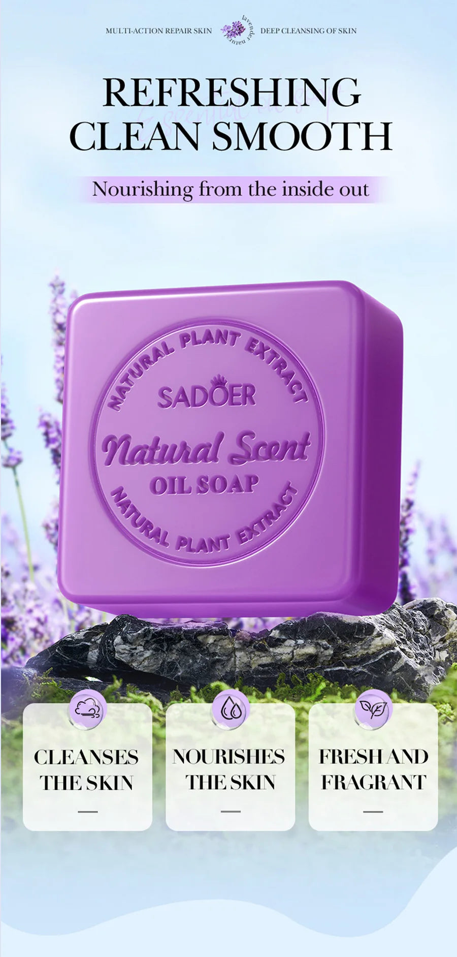 Lavender Essential Oil Soap, Handmade Soap, Facial Cleansing And Bath Soap, Deep Cleansing Skin Soap