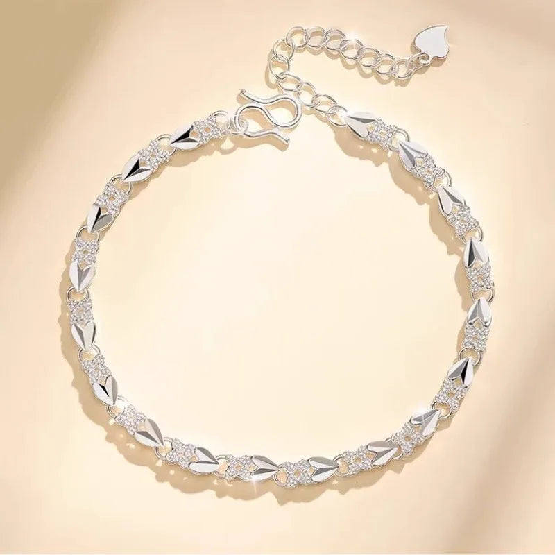 Charms 925 Sterling Silver Bracelets For Women Luxury Designer Heart Shape Adjustable Chain Bracelets Party Fine Jewelry Gifts