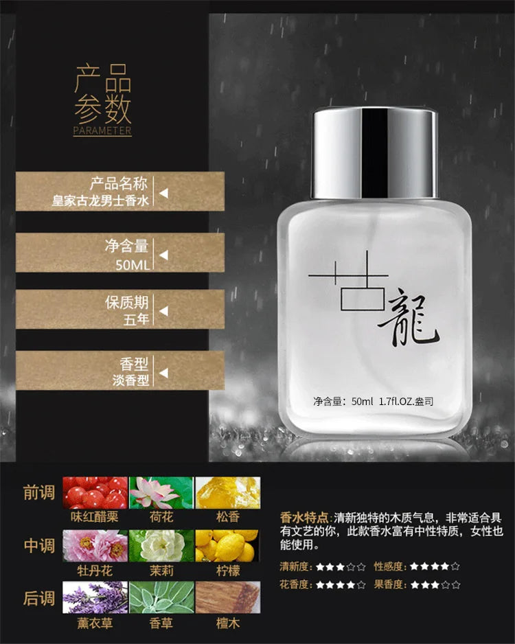 Men Pheromone Gentleman Perfume Natural Fresh Long-lasting Fragrance Cologne Perfume Couple Love Date Eau De Parfum 50ml