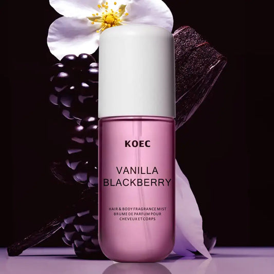 50ml KOEC Vanilla Blackberry Fragrance Mist Perfume Moisturizing Refreshing Triple Notes Raspberry Extract Propylene Glycol