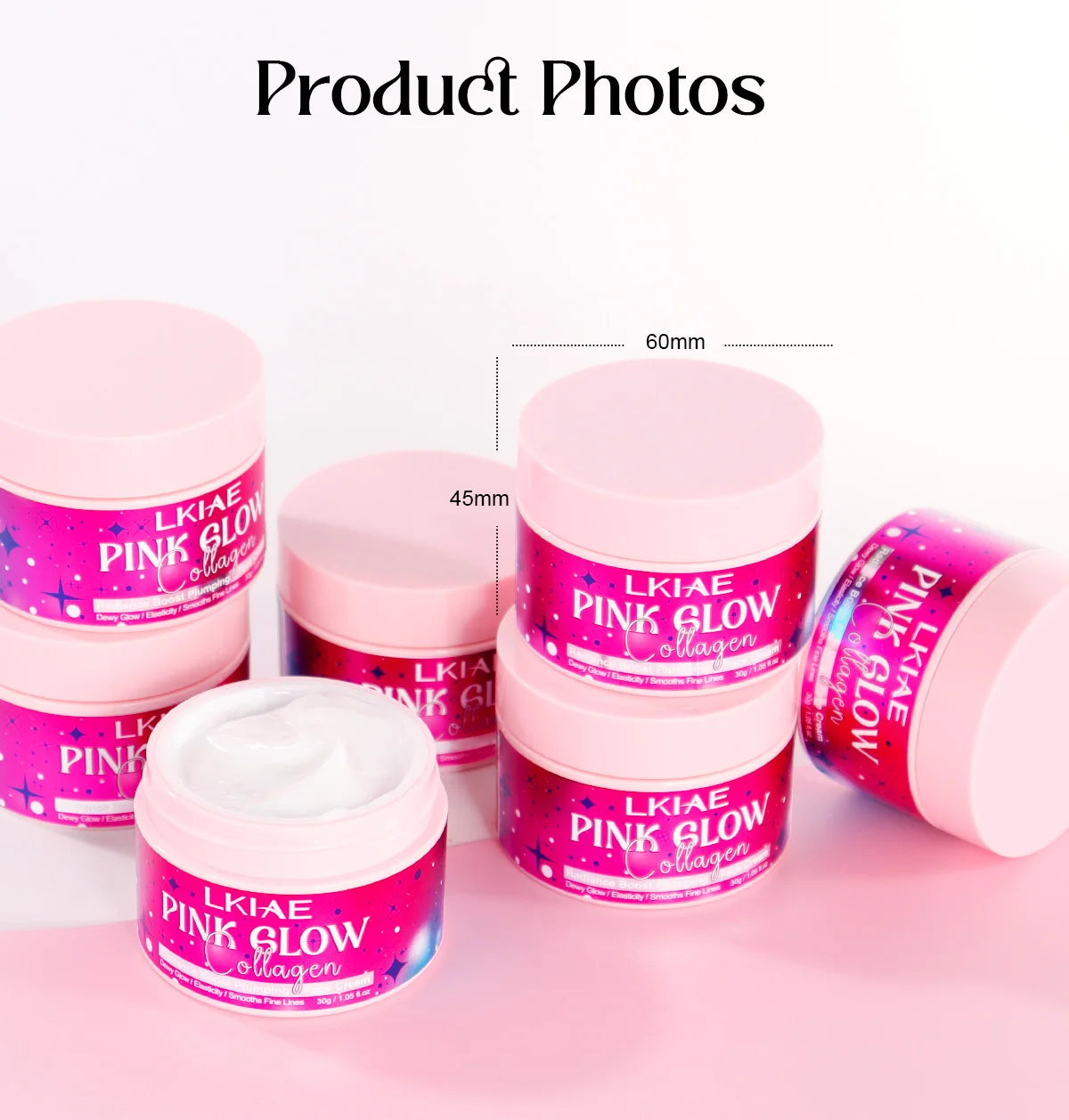 LKIAE Pink Glow Women Facial Cream, Brightening, With Shea Butter, Niacinamide, Collagen, For All Skin, Even Sensitive Skin