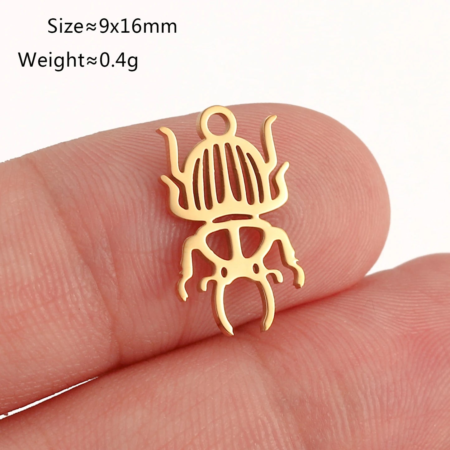 5Pcs Spring Bee/Butterfly/Beelet Charms Stainless Steel Scarab Moths Pendants DIY  Necklace Bracelet Jewelry Making Accessories