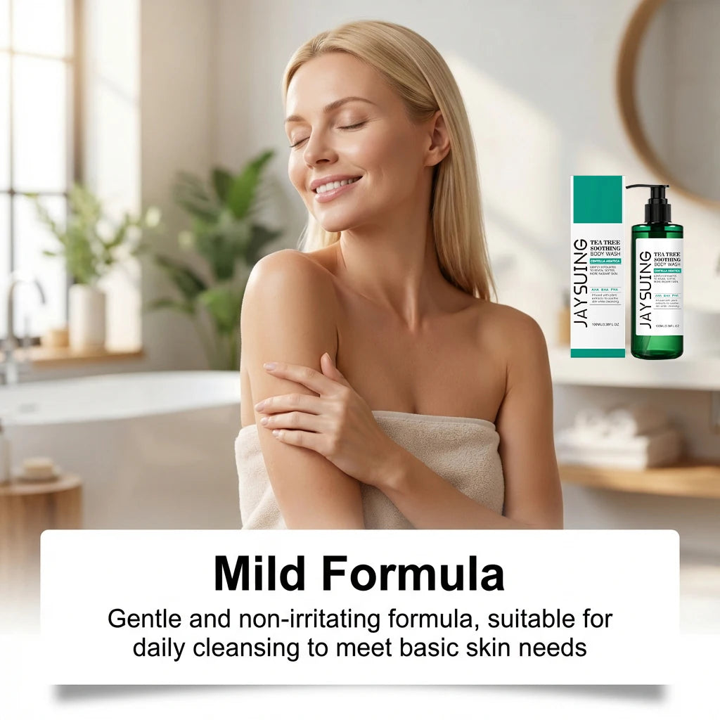 Tea Tree Shower Gel Exfoliating Lasting Aroma Refreshing Control Oil Hydrate Rich Foam Body Wash Soothing Moisturize Bath Lotion