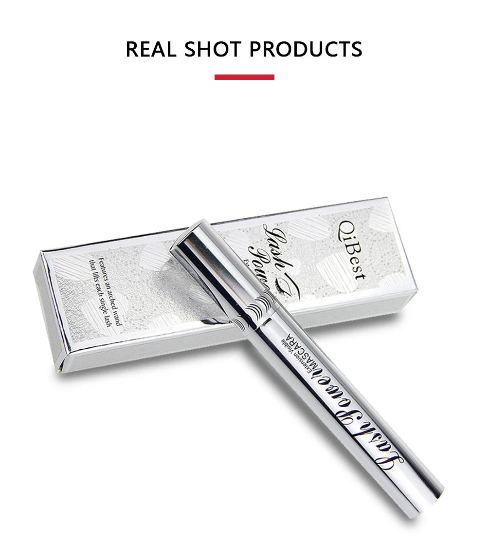 QIBEST 2 Pack Silk Fiber Eyelash Black Mascara Waterproof Lasting Eyelash Extension Thick Lift Lengthening Eyelash  Mascara