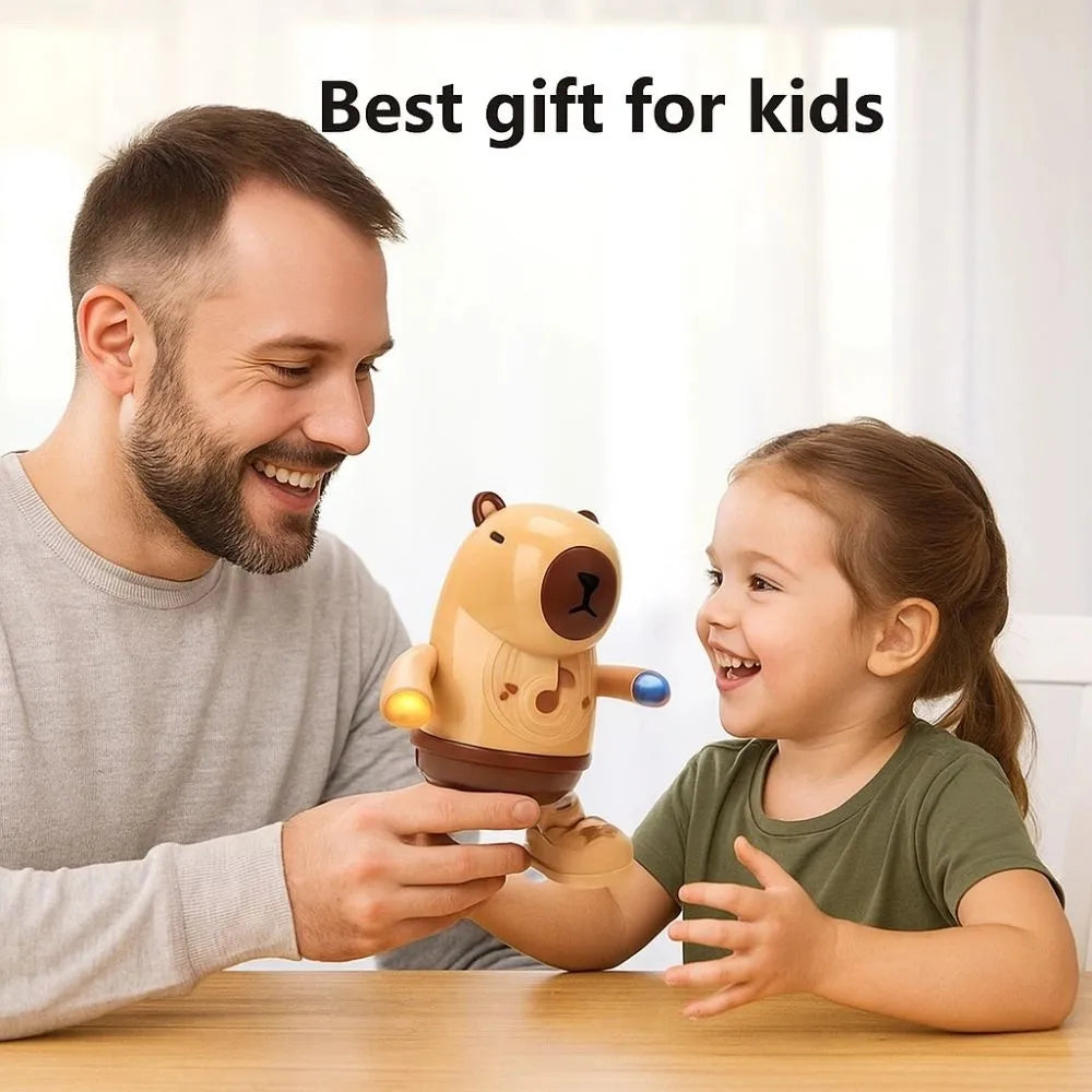 Singing Dance Electric Capybara Toys with Music Lighting Left Right Dance Capybara Dancing Toy Swinging Hands Durable