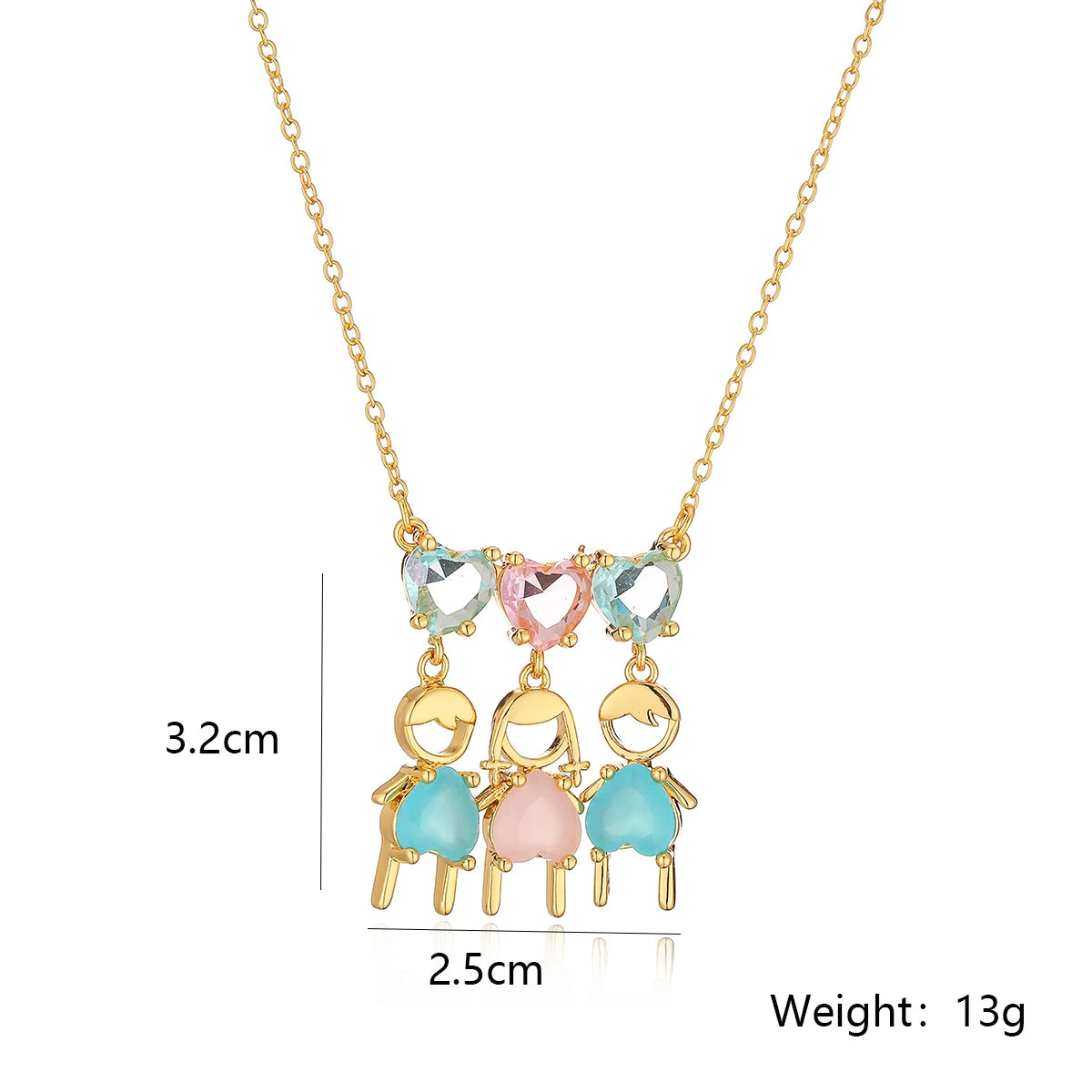 INS Design Girl/Boy Pendant Necklace For Women Girls,Stainless Steel Chain Cubic Zirconia Accessories Party Daily Jewelry