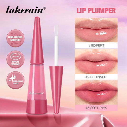 Lip Plumper Oil,Instant Plumping Clear High-Shine Gloss Hydrating Nourishing Volumizing Lip Gloss,Long-Lasting Moisture Makeup