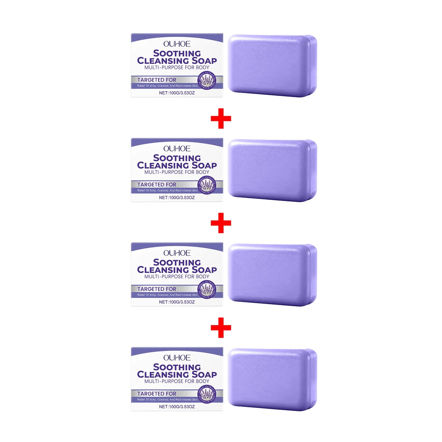 Lavender Cleaning Soap Oil Control and Itching Relief Long-Lasting Daily Soothing Hydration Bath Soap Body Odor Removal Care