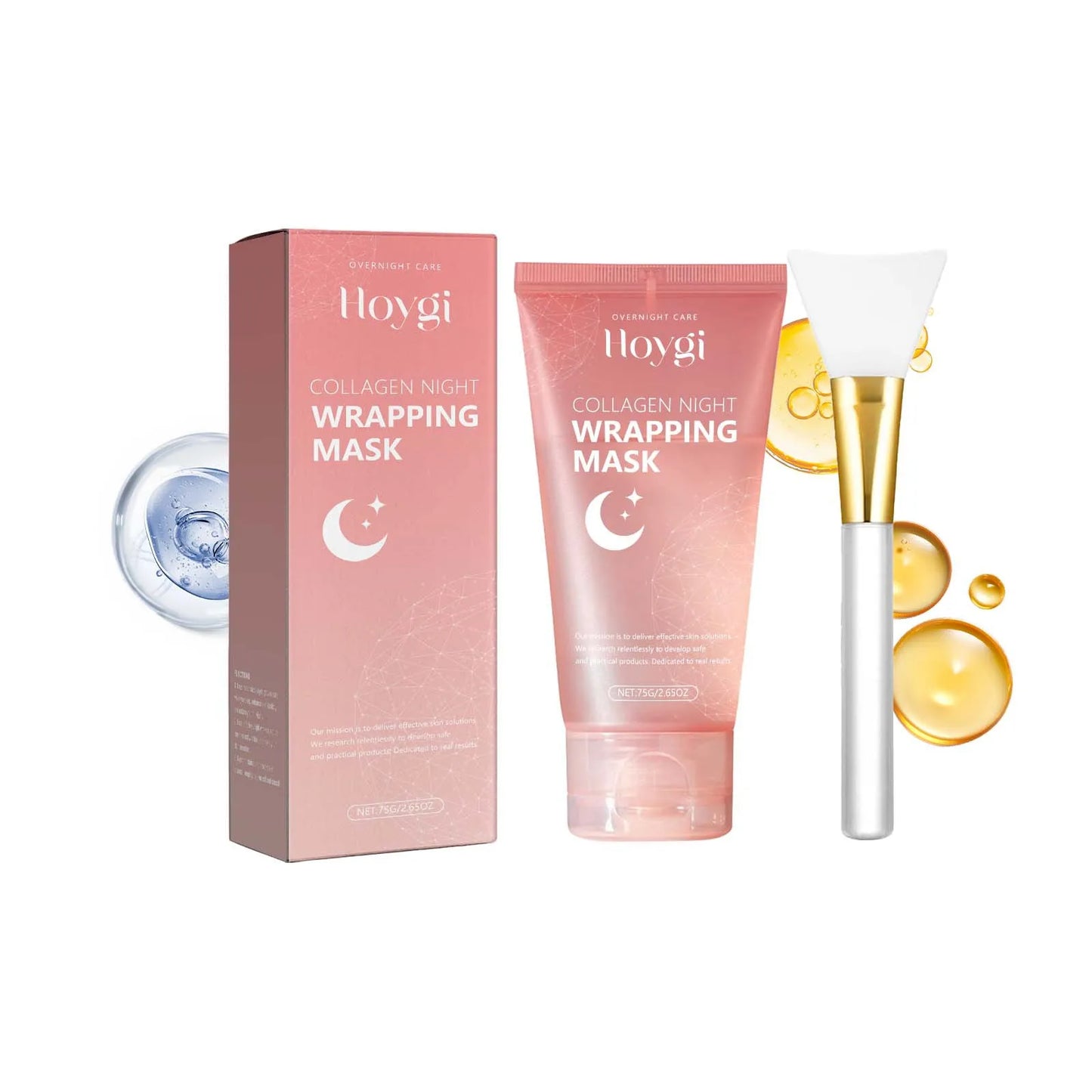 Hoygi Collagen Night Wrapping Mask Deep Nourishment Skin Firming Brightening Skin Tone Shrink Pores Mild Formula Sleeping Mask
