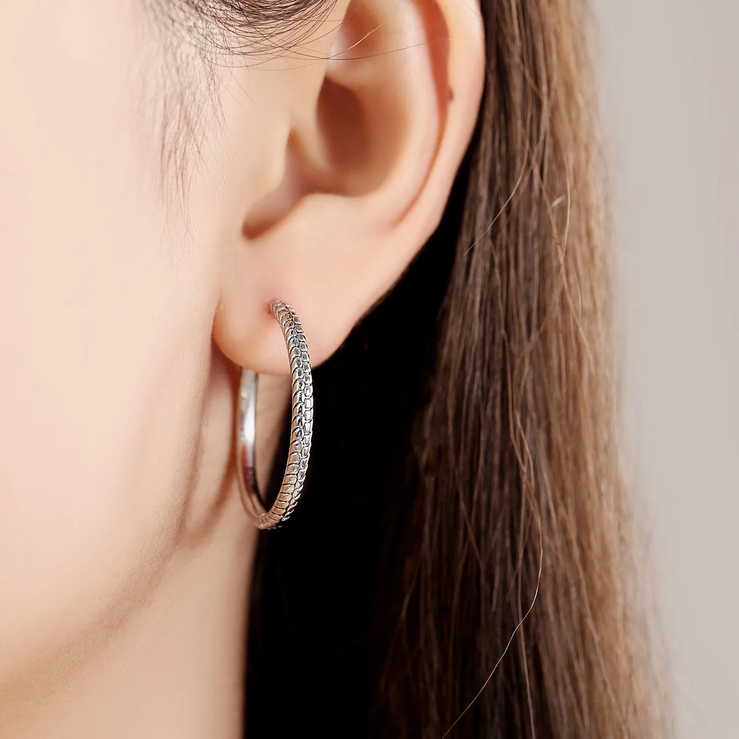 Real 925 Sterling Silver Minimally Designed Earring Jewelry Hoop Earrings For Women Jewelry Fine Birthday Party Gifts