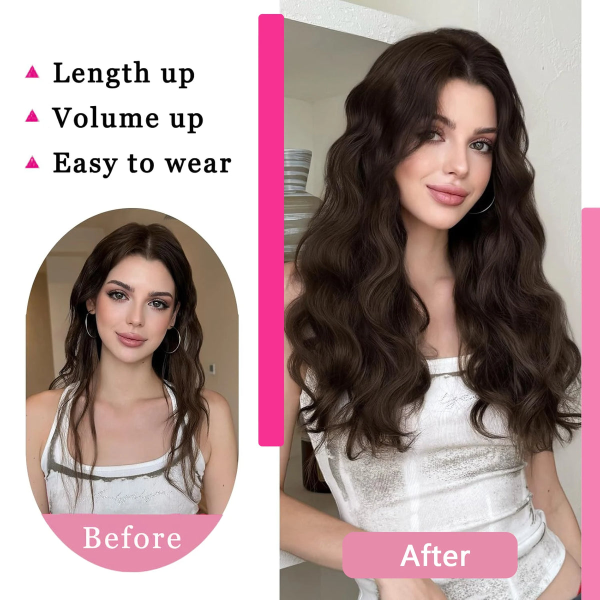 Straight Chocolate Brown Halo Hair Extensions Invisible Wire Human Hair Extensions With Clips #2 100G/Pc Clip In Hair Extensions