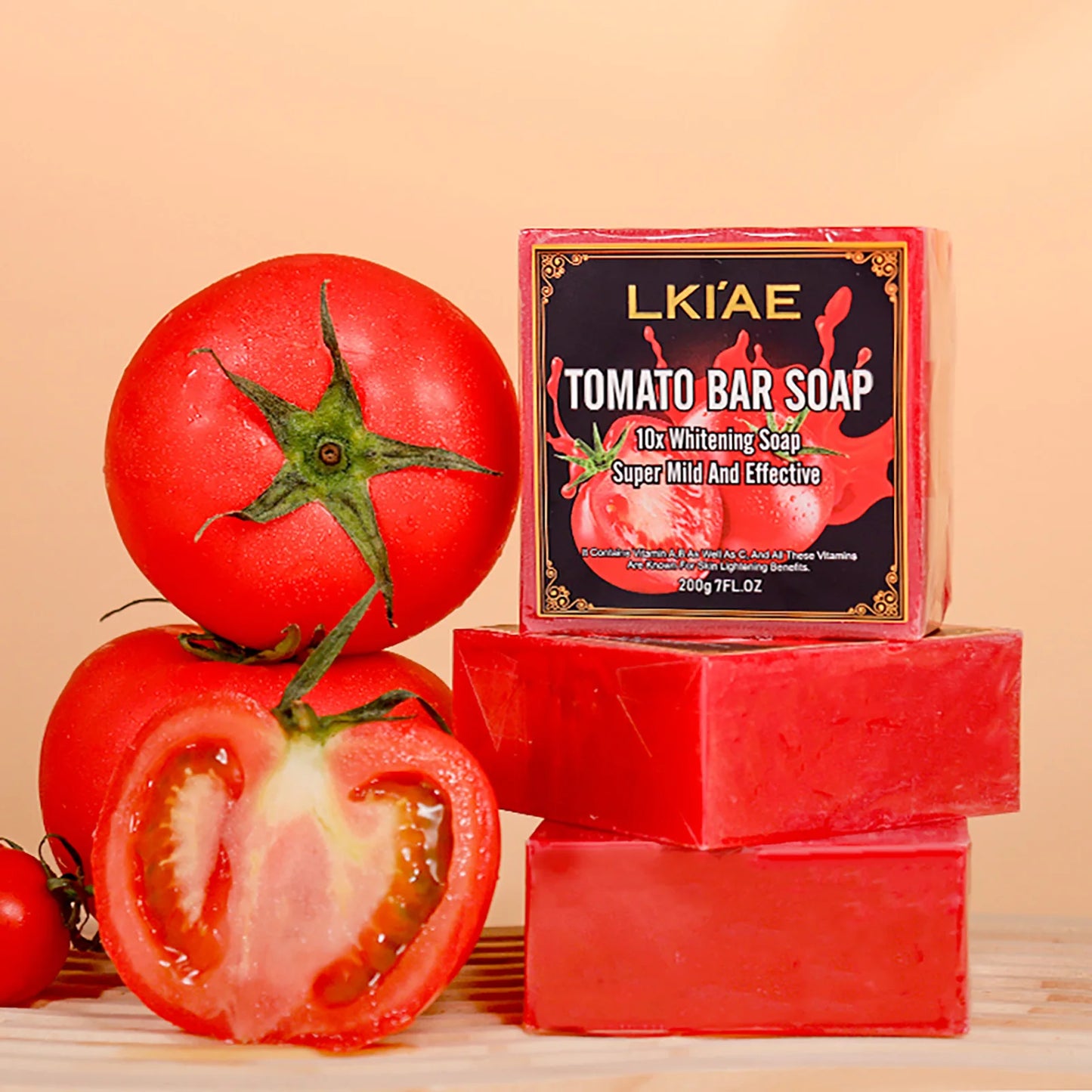 LKIAE Ultra Lightening Tomato Soap Bar, Anti Dark, Black Spots, Acne, Even Skin Tone, Vegan Bath Soap For All Skin Type, 200g
