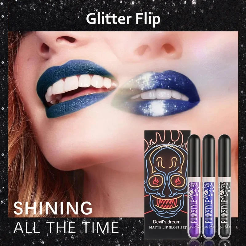 Long-Lasting Matte Lip Glaze Glitter Non-Fading Non-Stick Cup Metal Shiny Valentine's Day Gift Lip Gloss