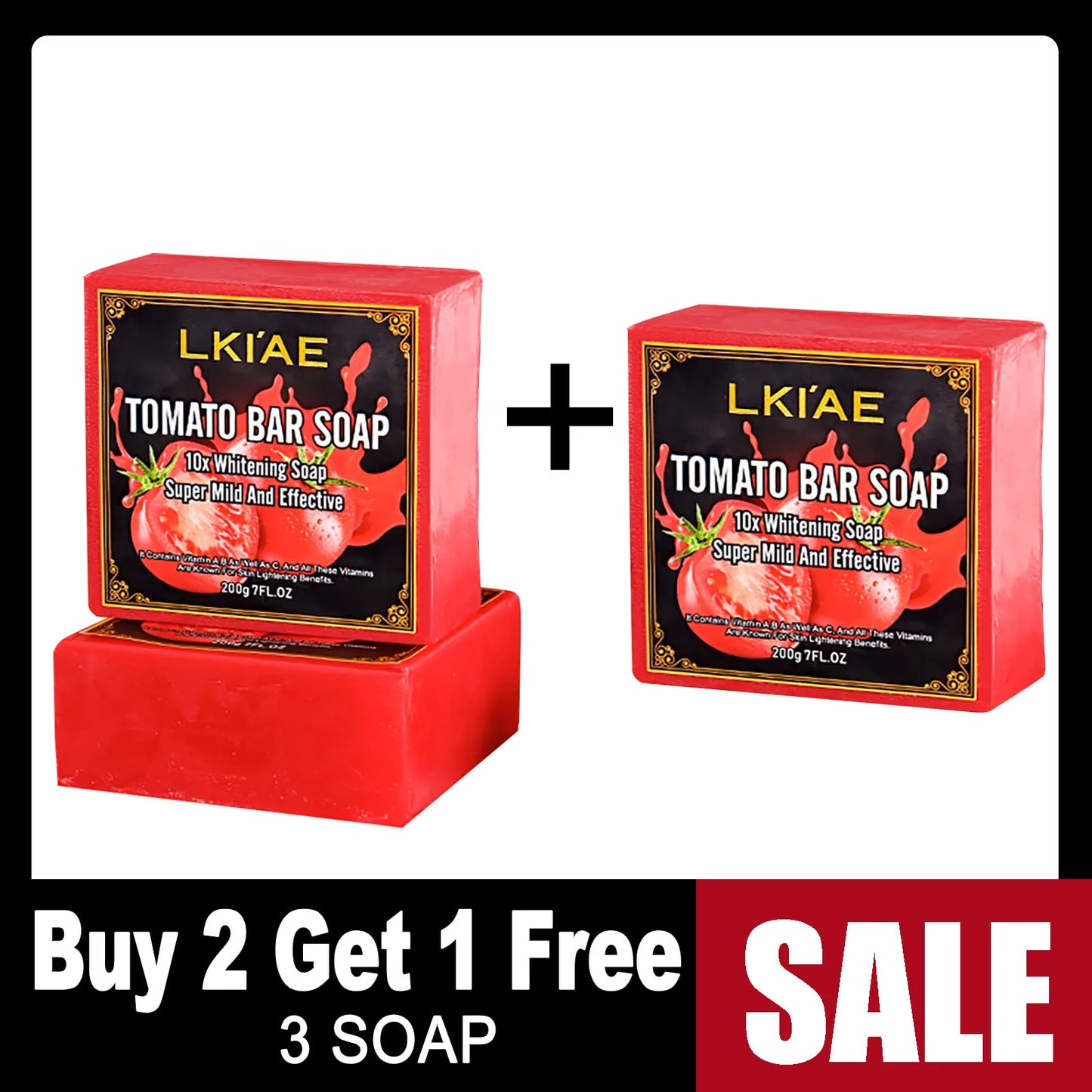 LKIAE Ultra Lightening Tomato Soap Bar, Anti Dark, Black Spots, Acne, Even Skin Tone, Vegan Bath Soap For All Skin Type, 200g