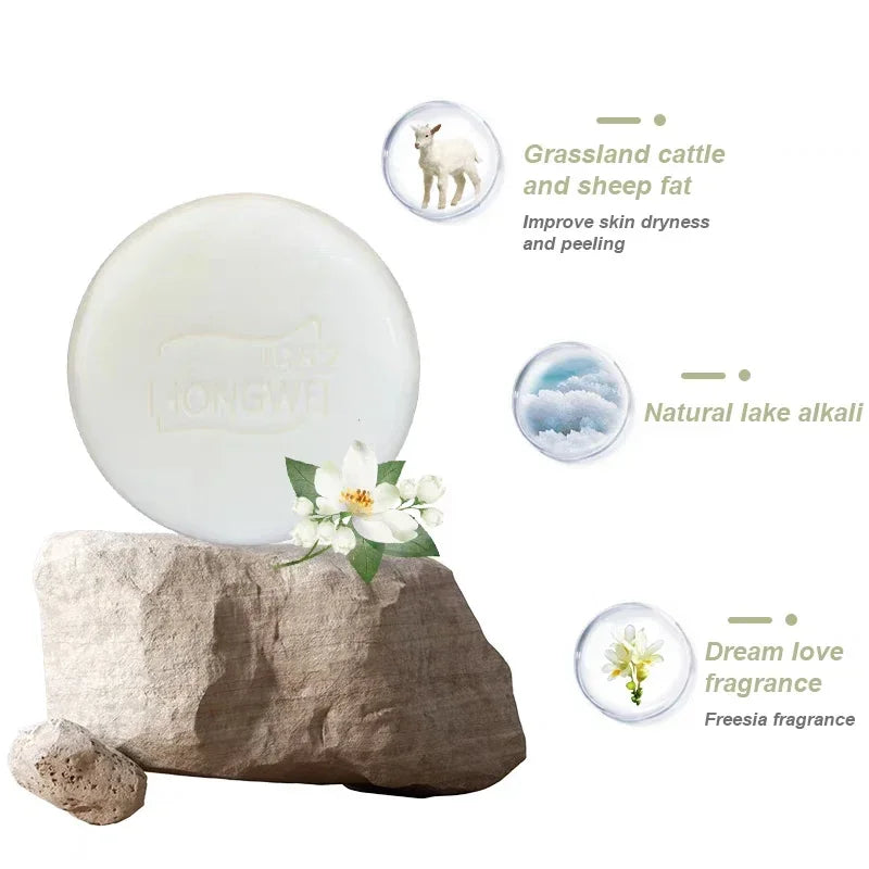 Cleans Moisturizes Skin Lanolin Soap Facial Soap Rich Foam Easy Rinse Gentle Clean Bath Two-in-one Oil-control Double-sided Soap