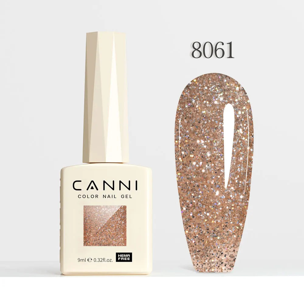 9ml CANNI Nail Gel Polish HEMA FREE Diamond Sparkle Sequin Gorgeous Color Venalisa Semi Permanent Soak Off UV LED Glitter Nails