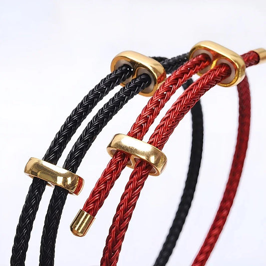 Fashion Leather Wirerope Bracelets  Fold-Over Clasp Adjustable DIY Hand Jewelry Accessories Best Gifts For Men Women