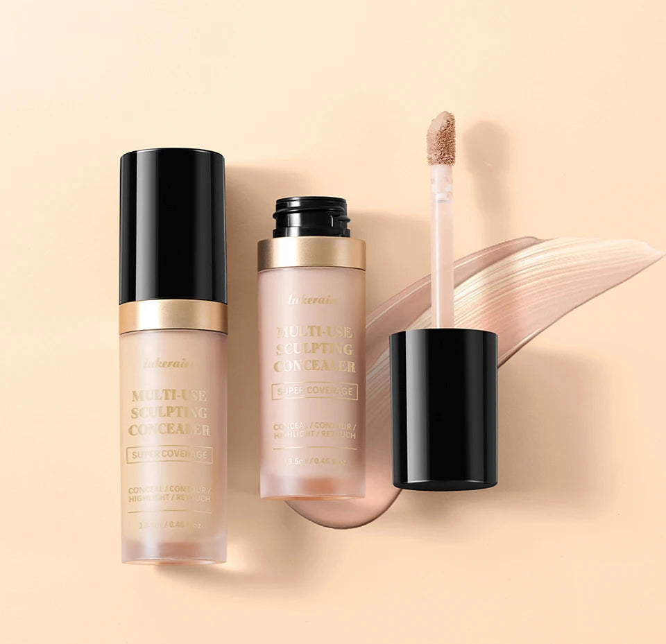 Multi-Use Foundation Long-lasting Matte Waterproof Oil Hight Full Coverage Highlight and Retouch Face Makeup for Women Lakerain