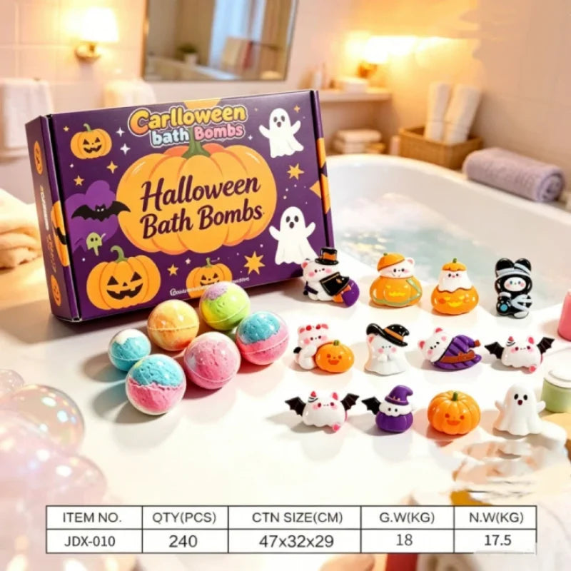 12pcs 60g Kids Bath Spa Fizzies with Hidden Toy Bubble Ball Safe Bath Toy for Children Daily Bathing