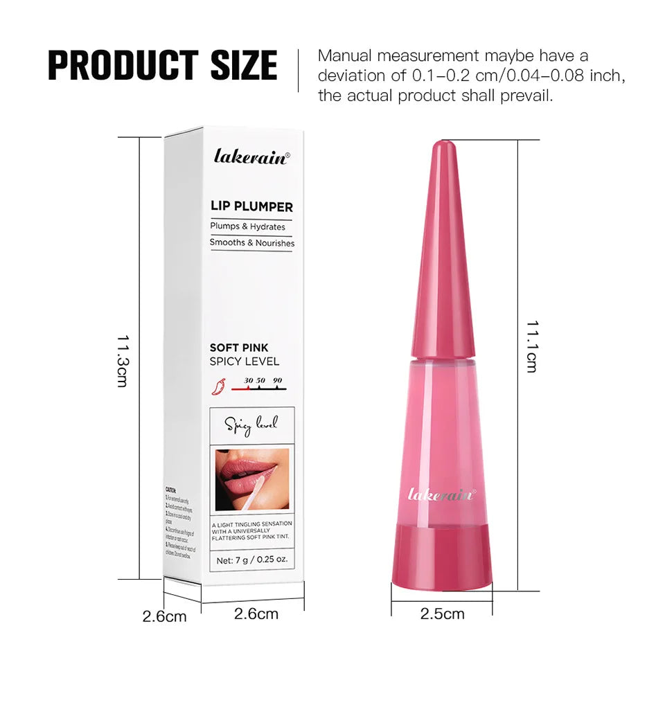 Lip Plumper Oil,Instant Plumping Clear High-Shine Gloss Hydrating Nourishing Volumizing Lip Gloss,Long-Lasting Moisture Makeup