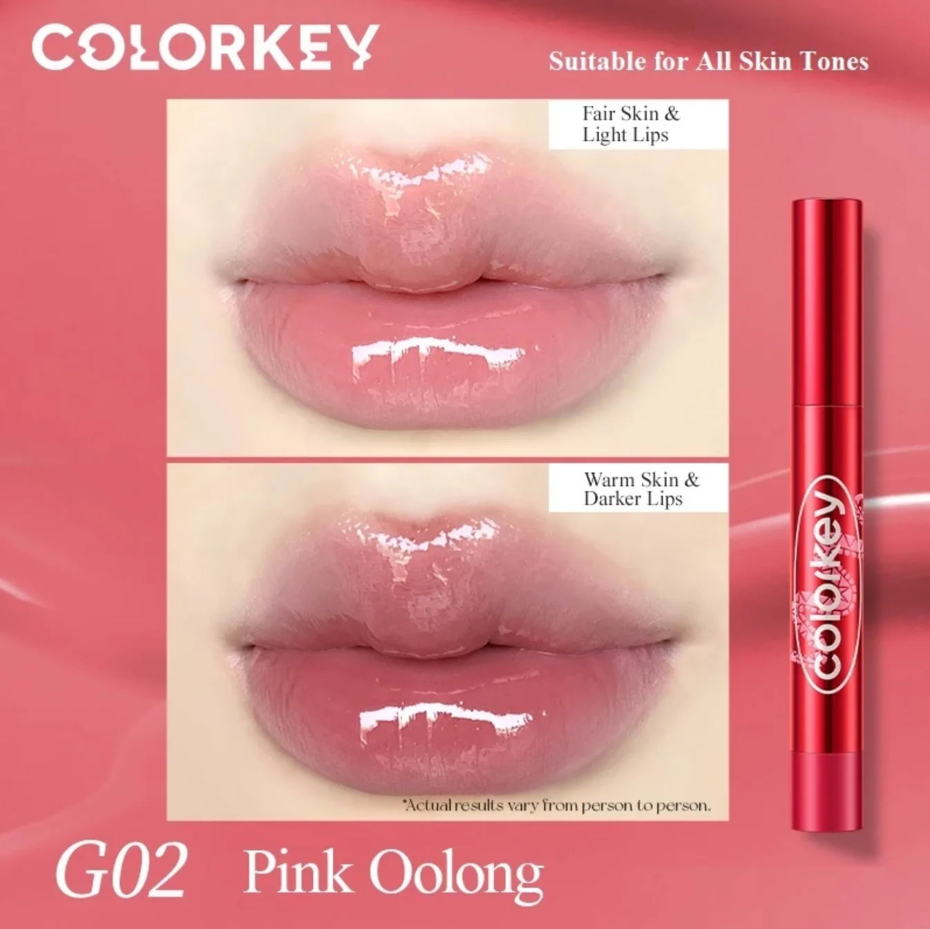 Colorkey 「Lucky Snake Series」 Dewy Shine Lip Glaze Hydrating Glossy Plump Lips High-Shine Lip Makeup 2.7g Lip Beauty Makeup