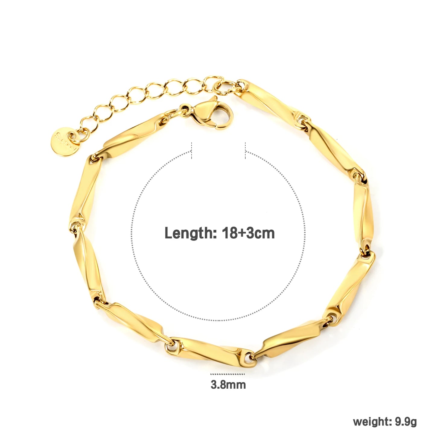 LUXUSTEEL 2-8mm Women‘s Stainless Steel Chain Bracelet Geometric Charm Chain Metal Female Bracelet Fashion Jewelry Party Gifts
