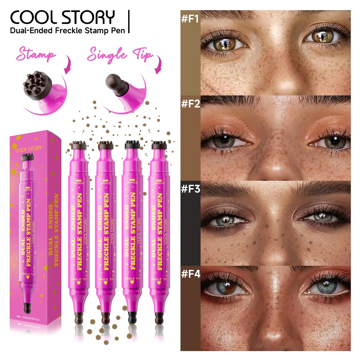 Double Eyeliner Freckles Pen All-in-One Natural Waterproof Lasting Seal Spot Pen Natural Simulation Concealer Pen Makeup Tools