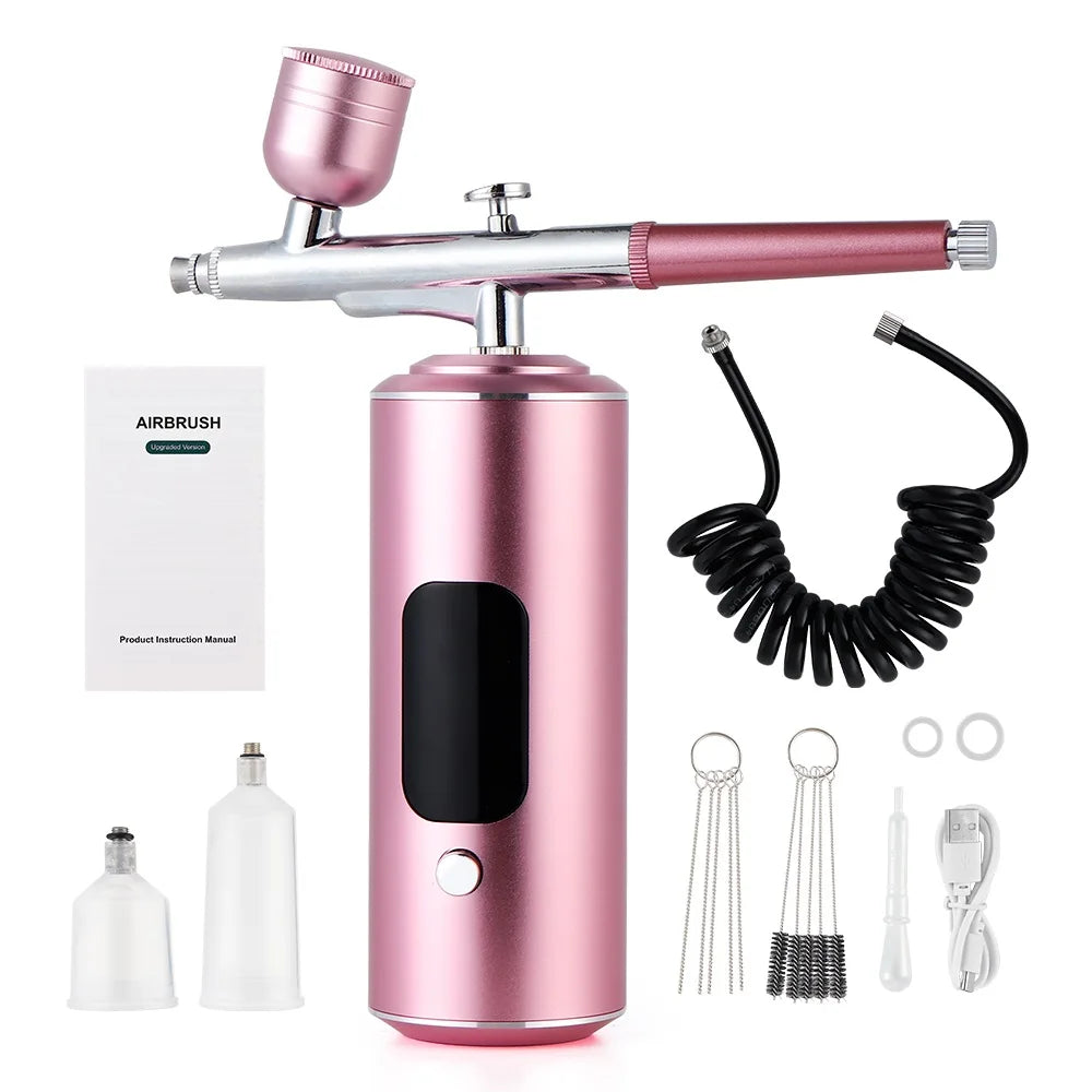 Portable Airbrush Kit Mini Air Compressor Paint Spray Gun For Nail Art Tattoo Craft Cake Pastry Painting Face Hydrating Sprayer