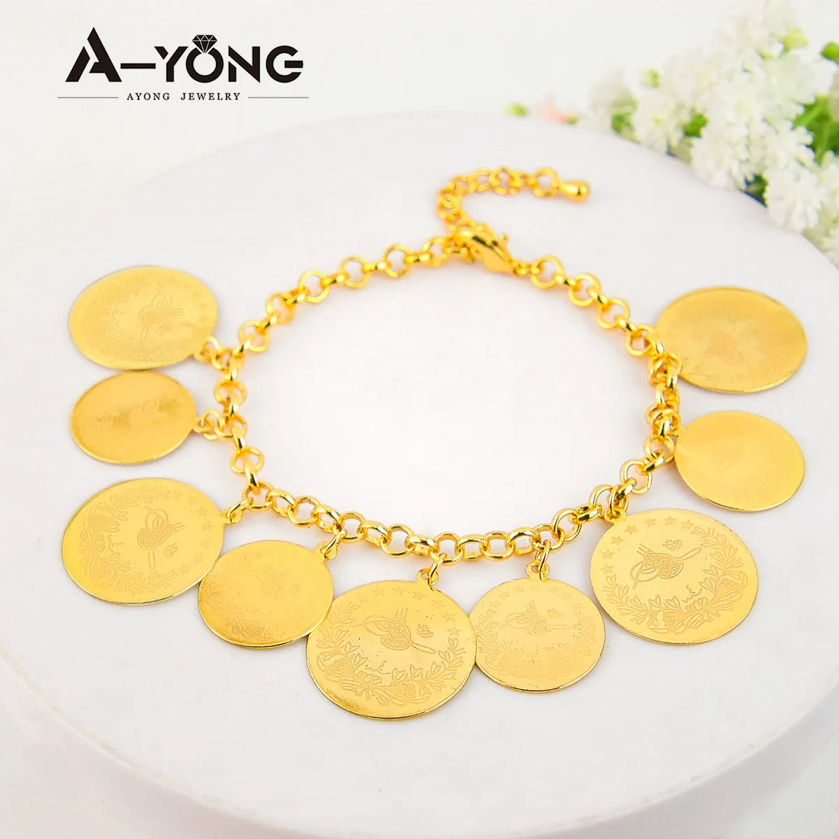 Luxury Saudi Gold Color Coins Necklace Set 21k Gold Plated Muslim Fashion Chokers Dubai Women Wedding Party Jewelry